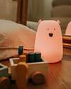 Rabbit & Friends Luce da Notte Orsetto in Morbido Silicone - Rosa - Con Telecomando Lampade da Notte