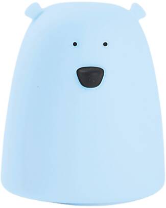 Rabbit & Friends Luce da Notte Portatile Orsetto In Morbido Silicone - Azzurro - 10x8.6 cm Lampade da Notte