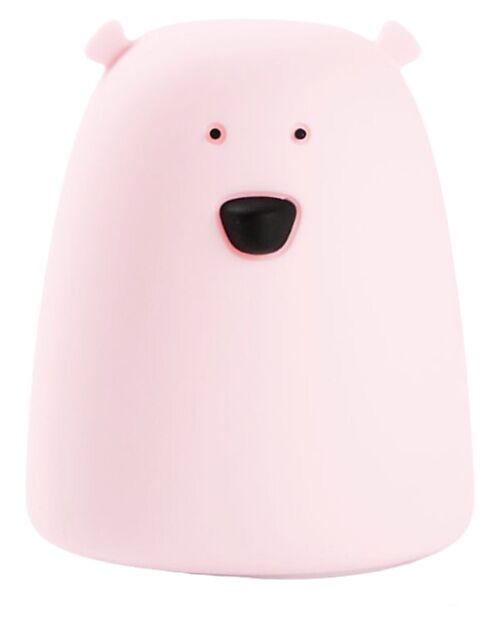 Rabbit & Friends Luce da Notte Portatile Orsetto In Morbido Silicone - Rosa - 10x8.6 cm Lampade da Notte