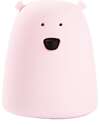 Rabbit & Friends Luce da Notte Portatile Orsetto In Morbido Silicone - Rosa - 10x8.6 cm Lampade da Notte