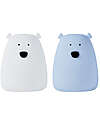 Rabbit & Friends Set 2 Luci da Notte Portatile Orsetto In Morbido Silicone - Bianco e Azzurro - 10x8.6 cm Lampade da Notte
