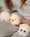 Rabbit & Friends Set 3 Mini Luci Waterproof - Gioco da Bagno Luminoso - Tartaruga Anatra e Polpo Lampade da Notte