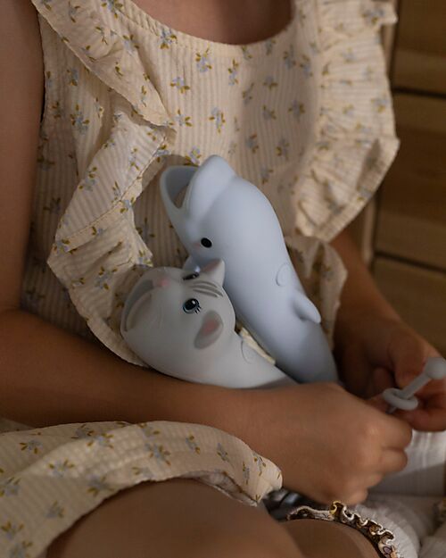 Rabbit & Friends Torcia in Morbido Silicone - Delfino - Luminosità Regolabile Lampade da Notte