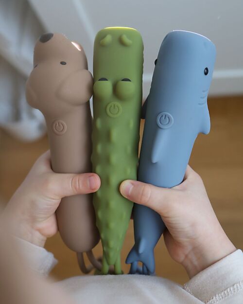 Rabbit & Friends Torcia in Morbido Silicone - Squalo - Luminosità Regolabile Lampade da Notte
