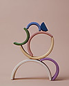 Raduga Grez Arco Impilabile in Legno - Bianco Fuori Colorato Dentro - Gioco Educativo Fatto a Mano per Stimolare il tuo Bambino Giochi Montessoriani