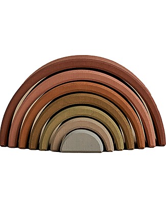 Raduga Grez Arco Impilabile in Legno - Colori della Terra - Gioco Educativo Fatto a Mano per Stimolare il tuo Bambino Giochi Montessoriani