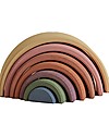 Raduga Grez Arco Impilabile in Legno - Colori Pastello della Terra - Gioco Educativo Fatto a Mano per Stimolare il tuo Bambino Giochi Montessoriani