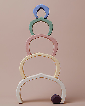 Raduga Grez Arco Impilabile in Legno - Cupola - Gioco Educativo Fatto a Mano per Stimolare il tuo Bambino Giochi Montessoriani