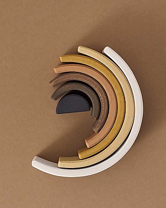Raduga Grez Arco Impilabile in Legno - Skin Tones dal Bianco al Nero - Gioco Educativo Fatto a Mano per Stimolare il tuo Bambino Giochi Montessoriani