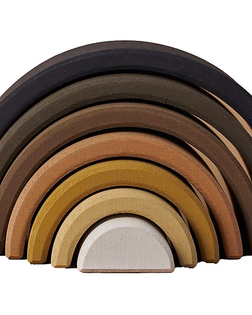 Raduga Grez Arco Impilabile in Legno - Skin Tones dal Nero al Bianco - Gioco Educativo Fatto a Mano per Stimolare il tuo Bambino Giochi Montessoriani