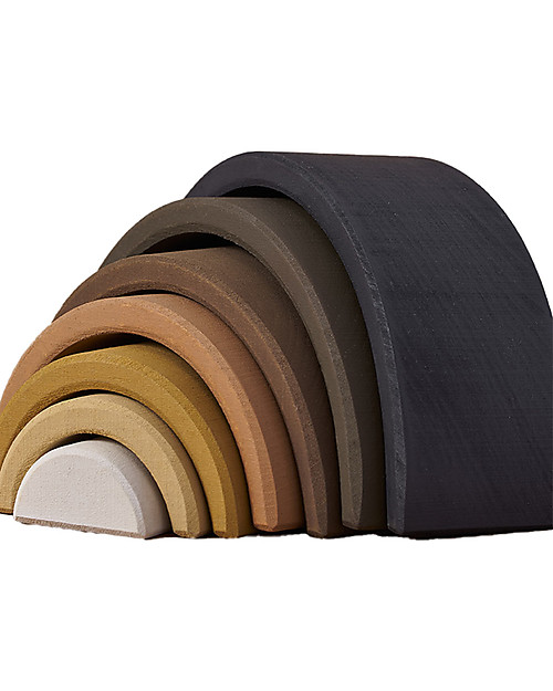 Raduga Grez Arco Impilabile in Legno - Skin Tones dal Nero al Bianco - Gioco Educativo Fatto a Mano per Stimolare il tuo Bambino Giochi Montessoriani