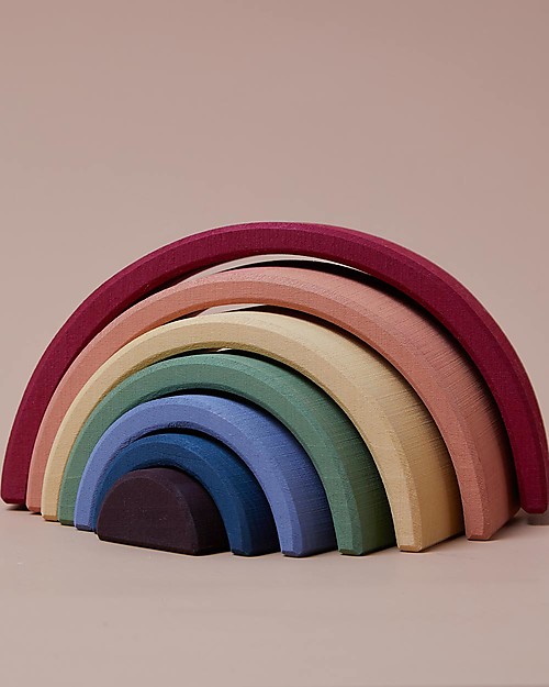 Raduga Grez Arco Impilabile in Legno - Terra Arcobaleno - Gioco Educativo Fatto a Mano per Stimolare il tuo Bambino Giochi Montessoriani