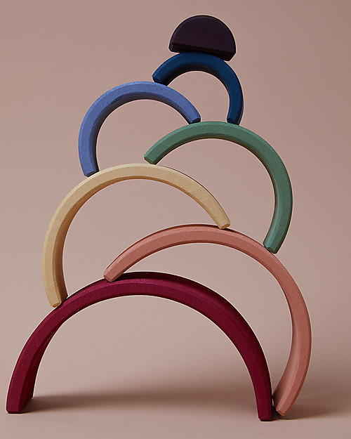 Raduga Grez Arco Impilabile in Legno - Terra Arcobaleno - Gioco Educativo Fatto a Mano per Stimolare il tuo Bambino Giochi Montessoriani