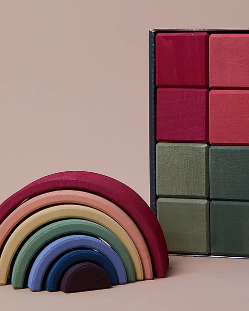 Raduga Grez Arco Impilabile in Legno - Terra Arcobaleno - Gioco Educativo Fatto a Mano per Stimolare il tuo Bambino Giochi Montessoriani