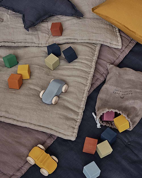 Raduga Grez Set 20 Cubi da Costruzione in Legno - Earth Colors - Gioco Educativo Fatto a Mano Costruzioni in Legno