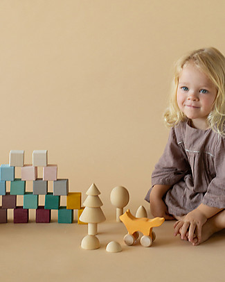 Raduga Grez Set 20 Cubi da Costruzione in Legno - Forest Soul - Gioco Educativo Fatto a Mano Costruzioni in Legno