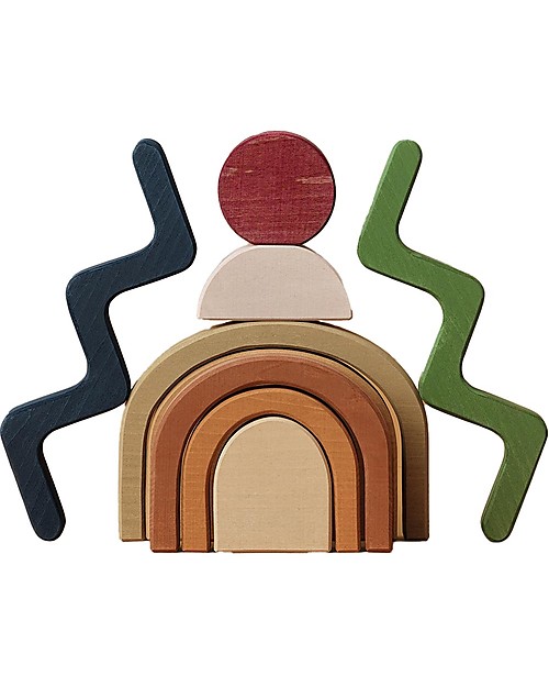 Raduga Grez Set in Legno da Costruzione - Forme - Gioco Educativo Fatto a Mano per Stimolare il tuo Bambino Costruzioni in Legno