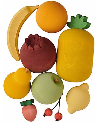 Raduga Grez Set in Legno - Frutta Mista - Gioco Educativo Fatto a Mano per Stimolare il tuo Bambino Giochi Per Inventare Storie