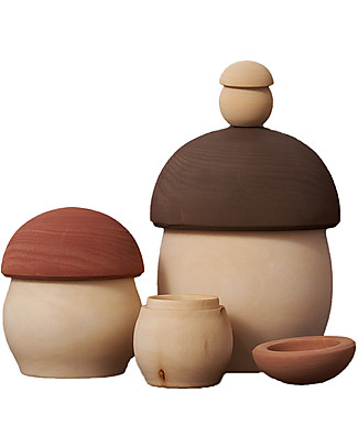 Raduga Grez Set in Legno - Matrioska Fungo - Gioco Educativo Fatto a Mano per Stimolare il tuo Bambino Animali in Legno
