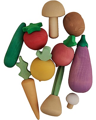 Raduga Grez Set in Legno - Verdure Colorate - Gioco Educativo Fatto a Mano per Stimolare il tuo Bambino Cibo Giocattolo