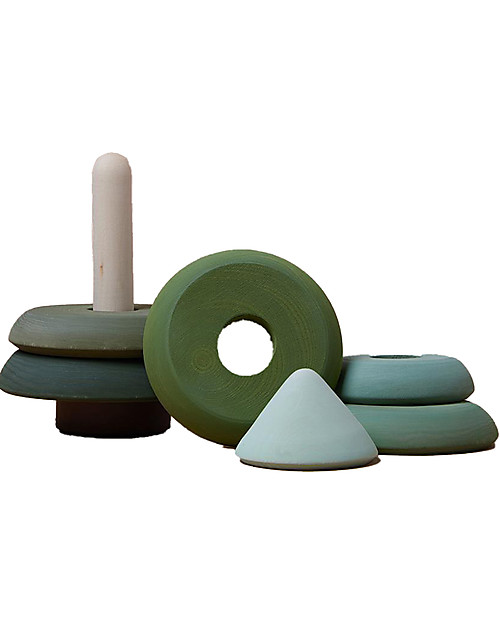 Raduga Grez Torre Impilabile in Legno - Albero di Abete - Gioco Educativo Fatto a Mano per Stimolare il tuo Bambino Incastri in Legno