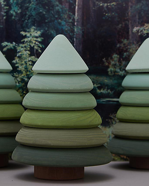 Raduga Grez Torre Impilabile in Legno - Albero di Abete - Gioco Educativo Fatto a Mano per Stimolare il tuo Bambino Incastri in Legno