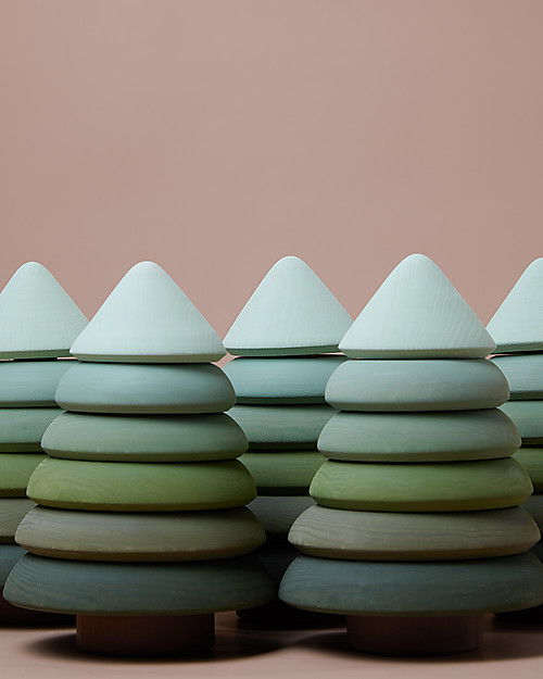 Raduga Grez Torre Impilabile in Legno - Albero di Abete - Gioco Educativo Fatto a Mano per Stimolare il tuo Bambino Incastri in Legno