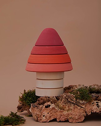 Raduga Grez Torre Impilabile in Legno - Amanita - Gioco Educativo Fatto a Mano per Stimolare il tuo Bambino Giochi Montessoriani