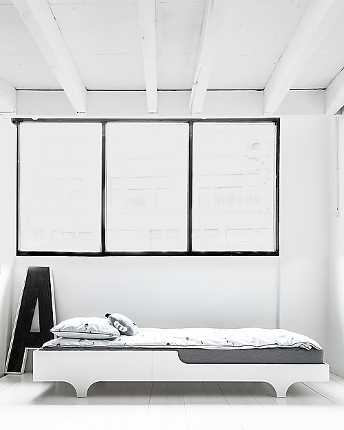 Rafa Kids A75 Letto Singolo + Materasso - Bianco - Betulla Finlandese Letti Singoli