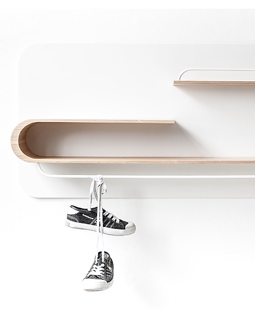 Rafa Kids Scaffale L per Bambini, Legno naturale e Metallo Bianco - Betulla finlandese Mensole