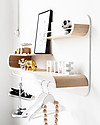 Rafa Kids Scaffale L per Bambini, Legno naturale e Metallo Bianco - Betulla finlandese Mensole
