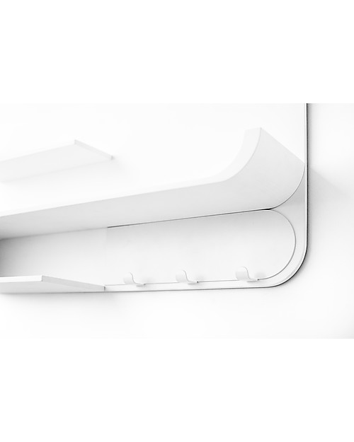 Rafa Kids Scaffale M per Bambini, Legno Bianco e Metallo Nero - Betulla finlandese Mensole