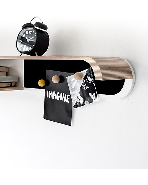 Rafa Kids Scaffale S per Bambini, Legno naturale e Metallo Nero - Betulla finlandese Mensole