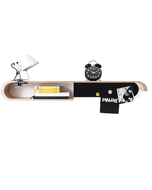Rafa Kids Scaffale S per Bambini, Legno naturale e Metallo Nero - Betulla finlandese Mensole