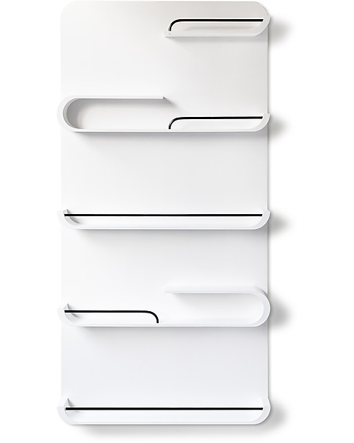 Rafa Kids Scaffale XL per Bambini, Legno bianco e metallo nero - Betulla finlandese Mensole