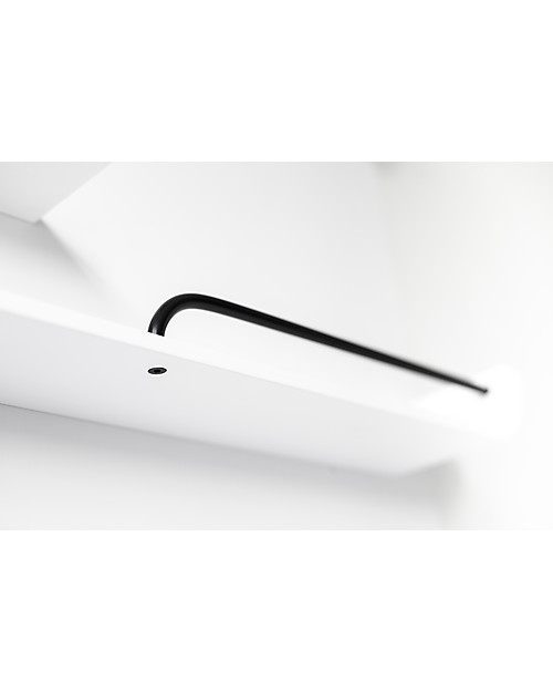 Rafa Kids Scaffale XL per Bambini, Legno bianco e metallo nero - Betulla finlandese Mensole