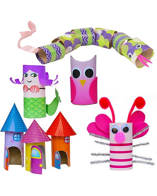 Re-Cycle-Me Set Gioco Ecologico per Bambine Rotoli di Carta Igienica - Scatena la fantasia usando oggetti da buttare! Giochi Creativi