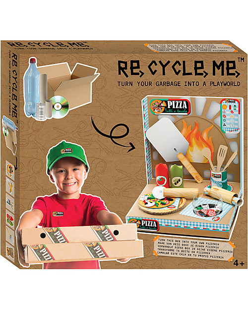 Re-Cycle-Me Set Gioco Ecologico Playworld Pizzeria - Costruisci il tuo locale usando oggetti di riciclo! Giochi Creativi