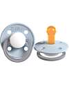 Rebael Set 2 Ciucci Bicolore - Tettarella Ciliegia - in Gomma Naturale - Grigio e Celeste - Fatto in Danimarca - Senza PBA, PVC e Flatati Ciucci