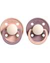 Rebael Set 2 Ciucci Bicolore - Tettarella Ciliegia in Gomma Naturale - Rosa Cipria e Lilla - Fatto in Danimarca - Senza PBA, PVC e Flatati Ciucci