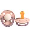 Rebael Set 2 Ciucci Bicolore - Tettarella Ciliegia in Gomma Naturale - Rosa Cipria e Lilla - Fatto in Danimarca - Senza PBA, PVC e Flatati Ciucci
