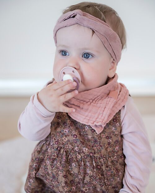 Rebael Set 2 Ciucci Bicolore - Tettarella Ciliegia in Gomma Naturale - Rosa Cipria e Lilla - Fatto in Danimarca - Senza PBA, PVC e Flatati Ciucci