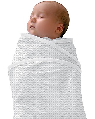 Red Castle Coperta Swaddle Preformata Miracle Blanket™ - Leaf/White - 100% Cotone Swaddle di Mussola