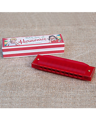 Rex London Armonica Rossa in Confezione Vintage - Ottima idea regalo Strumenti Musicali