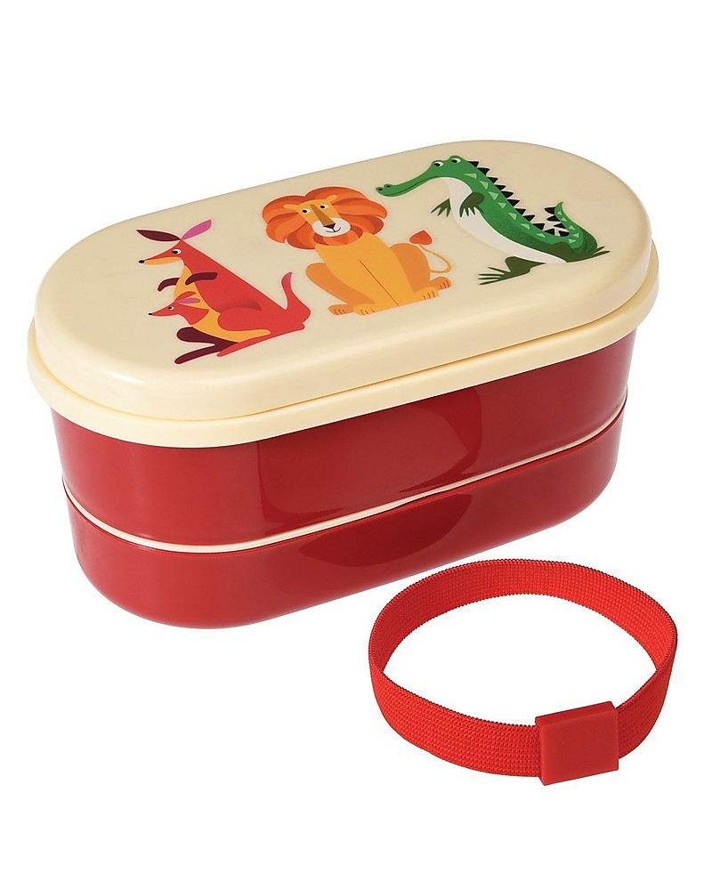 Rex London Bento Box Porta Pranzo, Creature Colorate - Senza BPA