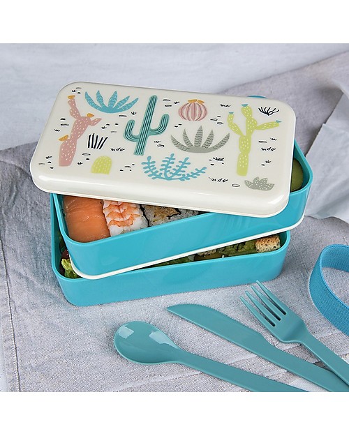 Rex London Bento Box Porta Pranzo, Deserto in Fiore - Senza BPA! Contenitori Termici