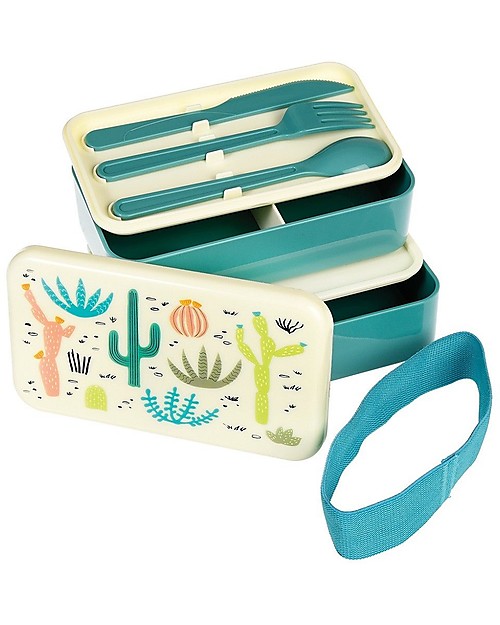 Rex London Bento Box Porta Pranzo, Deserto in Fiore - Senza BPA! Contenitori Termici