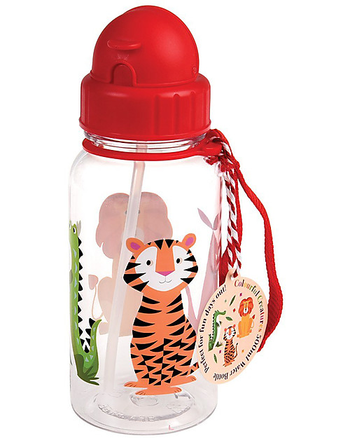 Rex London Borraccia 500 ml, Colourful Creatures - Senza BPA! Borracce non Termiche