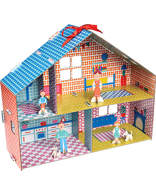 Rex London Casa delle Bambole in Cartone Fai-da-te - Include 6 personaggi! Case delle Bambole