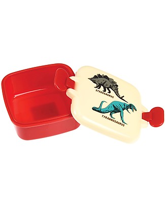 Rex London Contenitore Porta Merenda, Dinosauri 9x7x3.9 cm - Privo di BPA! Contenitori Latte e Snack